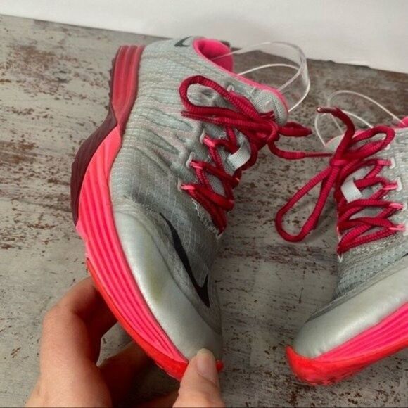 Nike Lunar Cross Element Grey Pink Athletic Shoes 8 - Picture 6 of 10